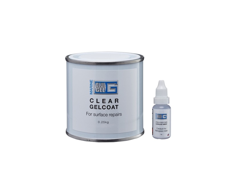 Clear Gelcoat + Catalyst 250g 18000 Fibreglass Gelcoat Bottom